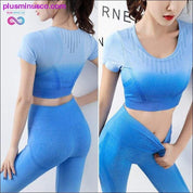 2pcs/set Gradient Yoga Clothing Suit Women Sports Vest Bra - plusminusco.com
