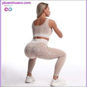 2PCS/Set Seamless Women Yoga Suit Serpentine Sportswear High - plusminusco.com