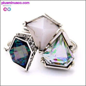 Комплект пръстени с геометричен скъпоценен камък от 3 части - plusminusco.com