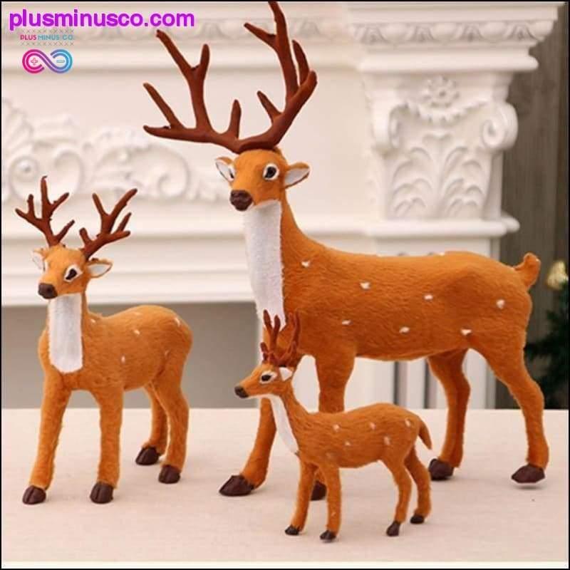 Božićni jeleni u 3 veličine, plišani krzneni sobovi za dom - plusminusco.com