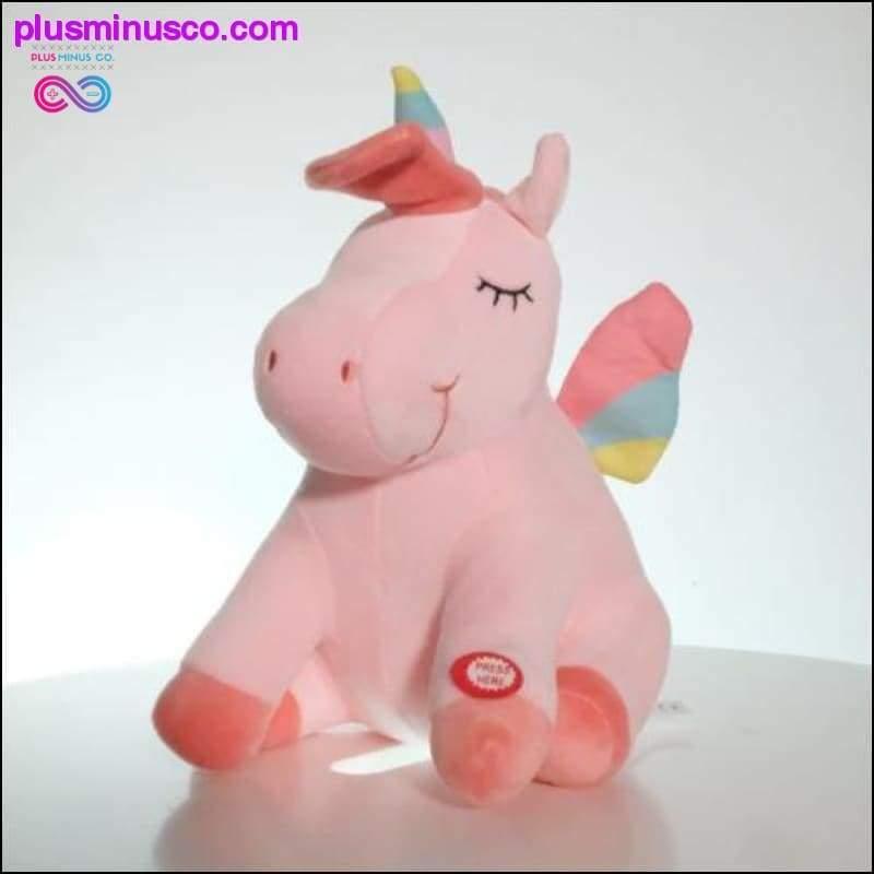 Juguete de peluche de unicornio brillante luminoso LED colorido de 40 cm lindo - plusminusco.com