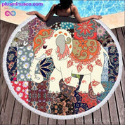 3D Bohemian Tai Chi Animal Digital Print Round Ribbon Beach — plusminusco.com