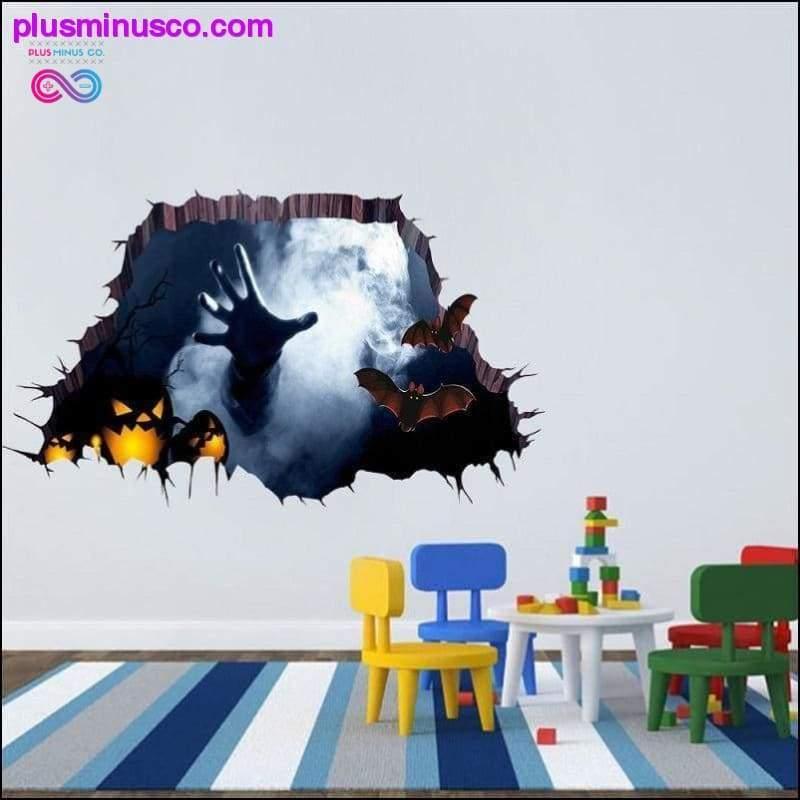 ملصقات حائط مكسورة ثلاثية الأبعاد لتزيين الهالوين على شكل يقطين - plusminusco.com