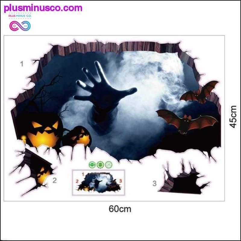Adesivi murali 3D rotti Decorazioni di Halloween Muro di zucca - plusminusco.com