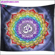3D Chakra Tapestry Ombre Galaxy Psykedelisk Tapestry Boho - plusminusco.com