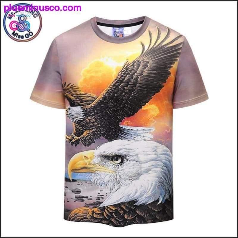 Tricou casual unisex Eagle 3D - plusminusco.com