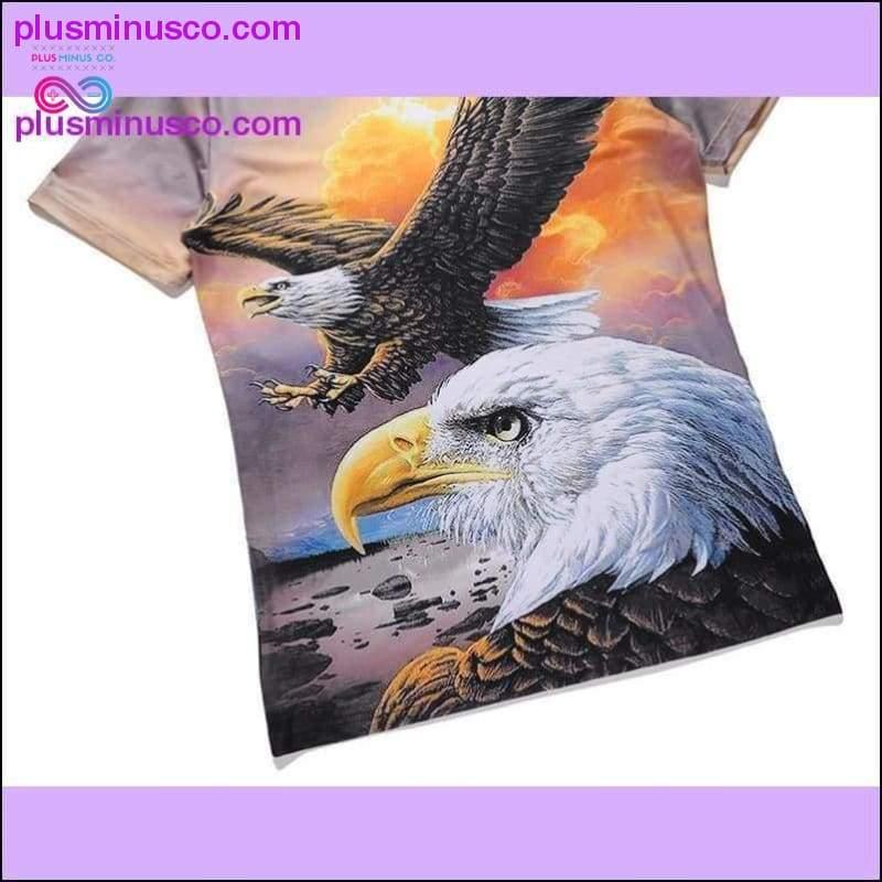 3D 이글 캐주얼 유니섹스 티셔츠 - plusminusco.com