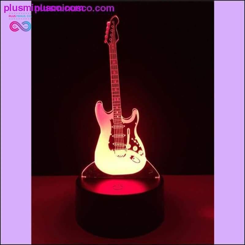 3D elektrisk musikgitarr LED Illusion Lampa - plusminusco.com