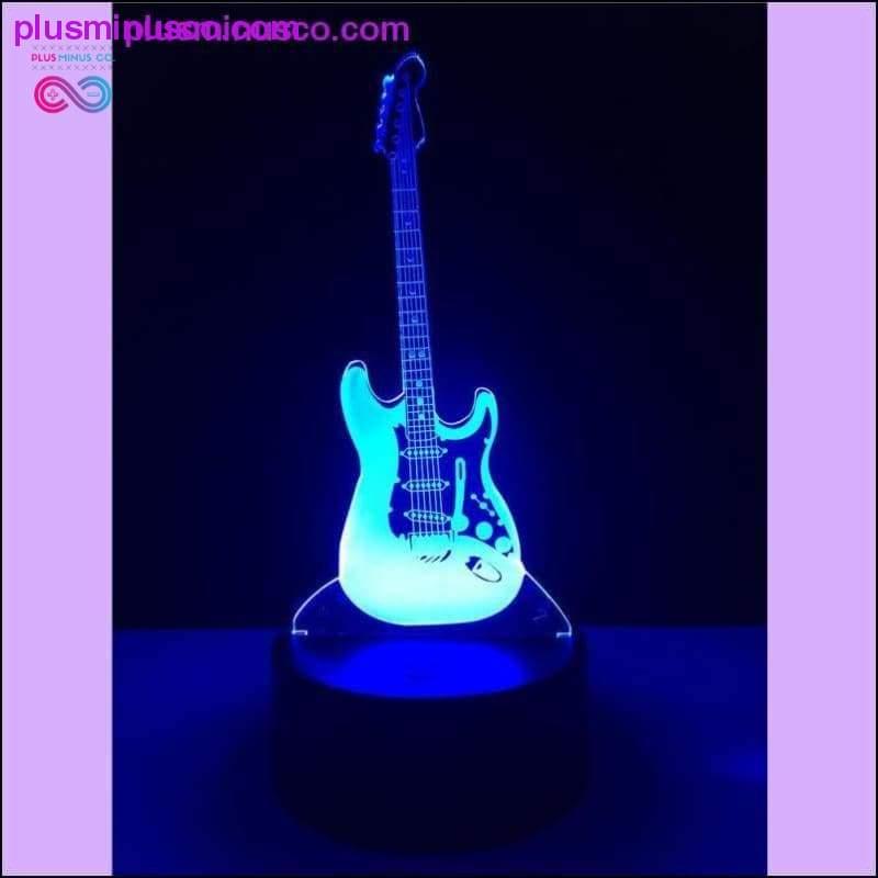 3D elektrisk musikgitarr LED Illusion Lampa - plusminusco.com