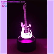 3D elektrisk musikkgitar LED Illusion Lampe - plusminusco.com