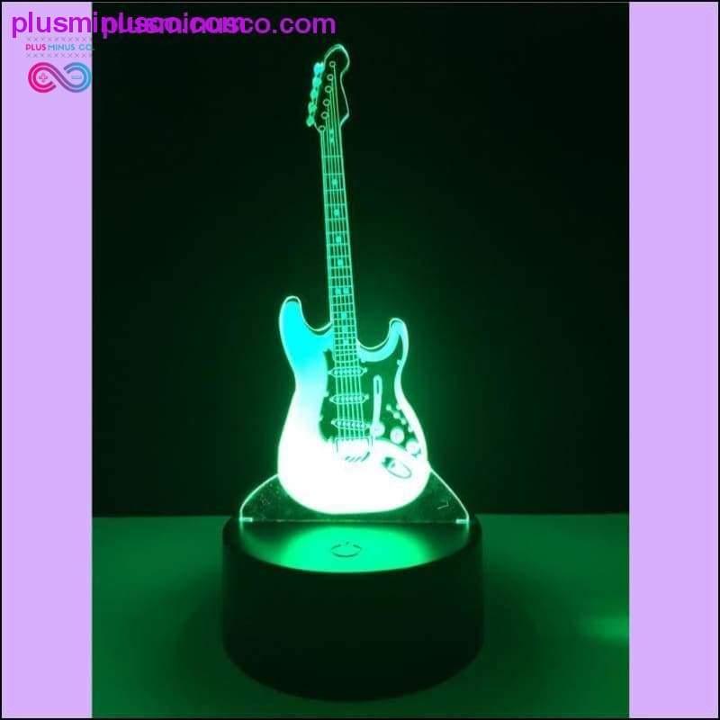 3D elektrisk musikguitar LED Illusion Lampe - plusminusco.com