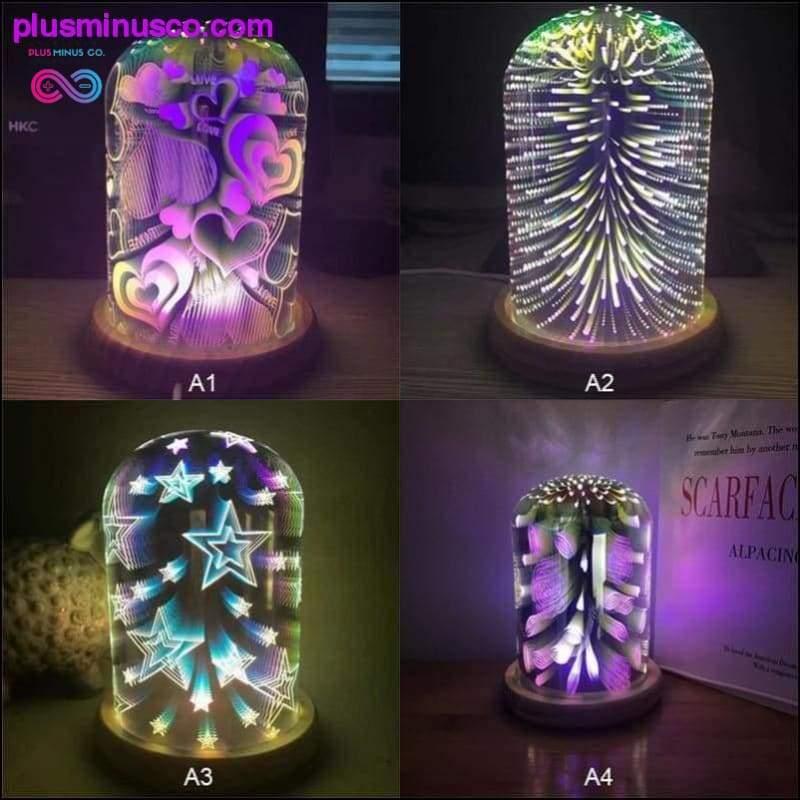 Lámpara de mesa con luz nocturna mágica 3D LED USB innovadora - plusminusco.com