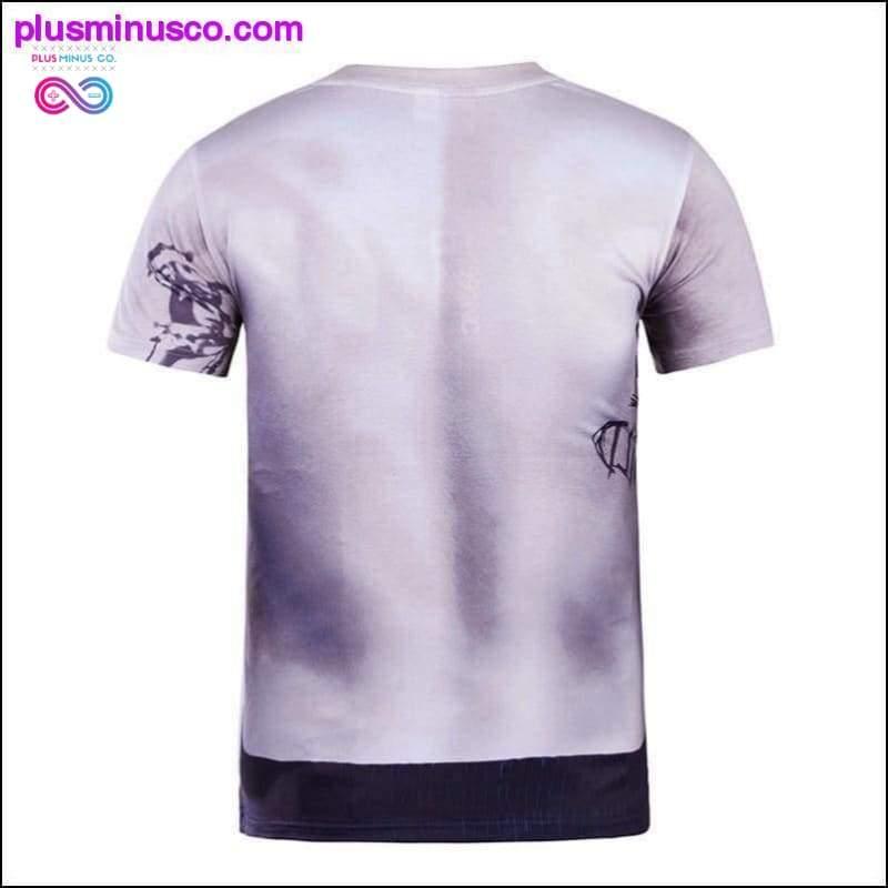 Тениска с 3D принт Tattoo Muscle с къс ръкав - plusminusco.com