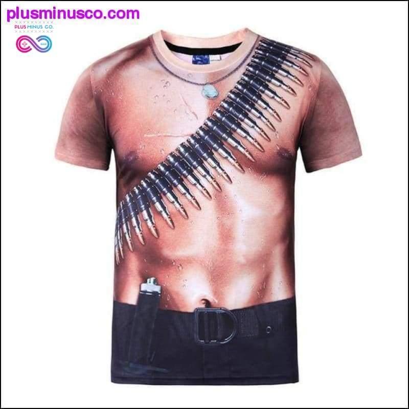 Koszulka z krótkim rękawem i tatuażem z nadrukiem 3D - plusminusco.com