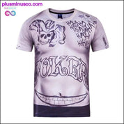 Camiseta de manga corta con músculos y tatuajes con estampado 3D - plusminusco.com