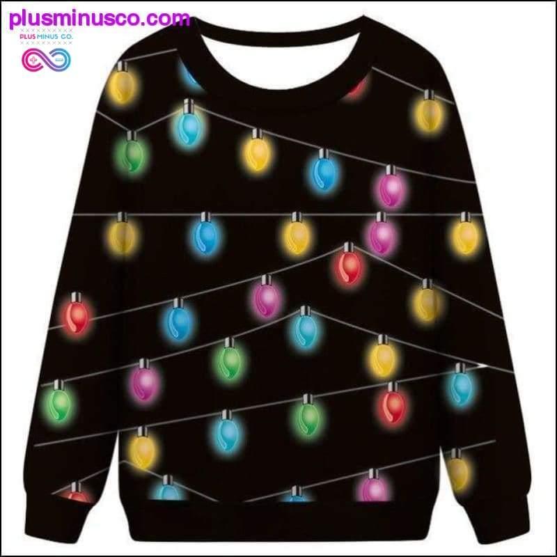 Sweater Lengan Panjang Leher Kru Kasual Cetak 3D di - plusminusco.com