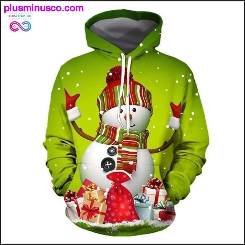 3D nyomtatott karácsonyi kapucnis pulóver || PlusMinusco.com - plusminusco.com
