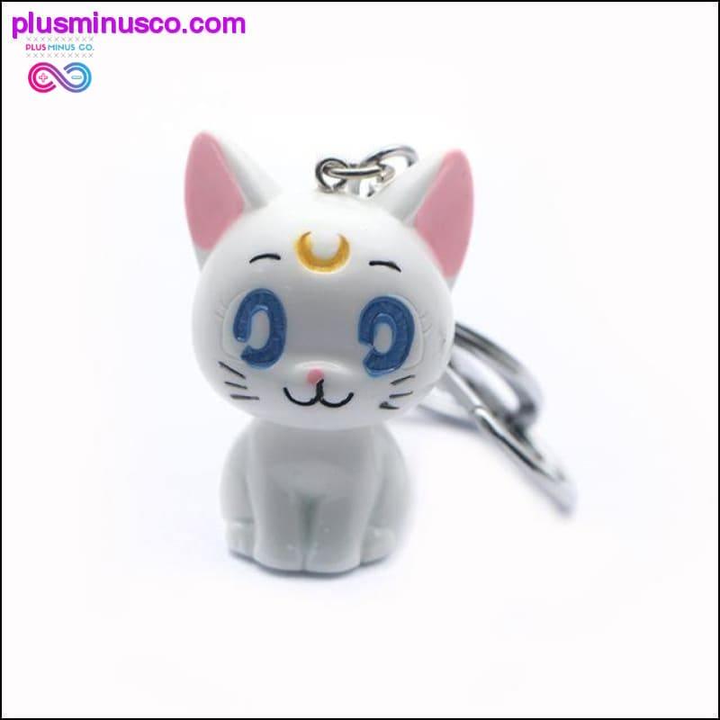 Llavero con dijes de anime con figura de gato Luna de Sailor Moon 3D || - plusminusco.com