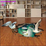 3D стерео шағала қабырға жапсырмасы Еденге арналған қабырға декоры жапсырмалары - plusminusco.com