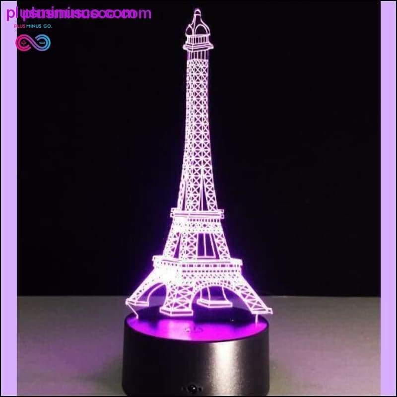 3D الوهم البصري الشفاف الاكريليك LED ضوء الليل اللون - plusminusco.com