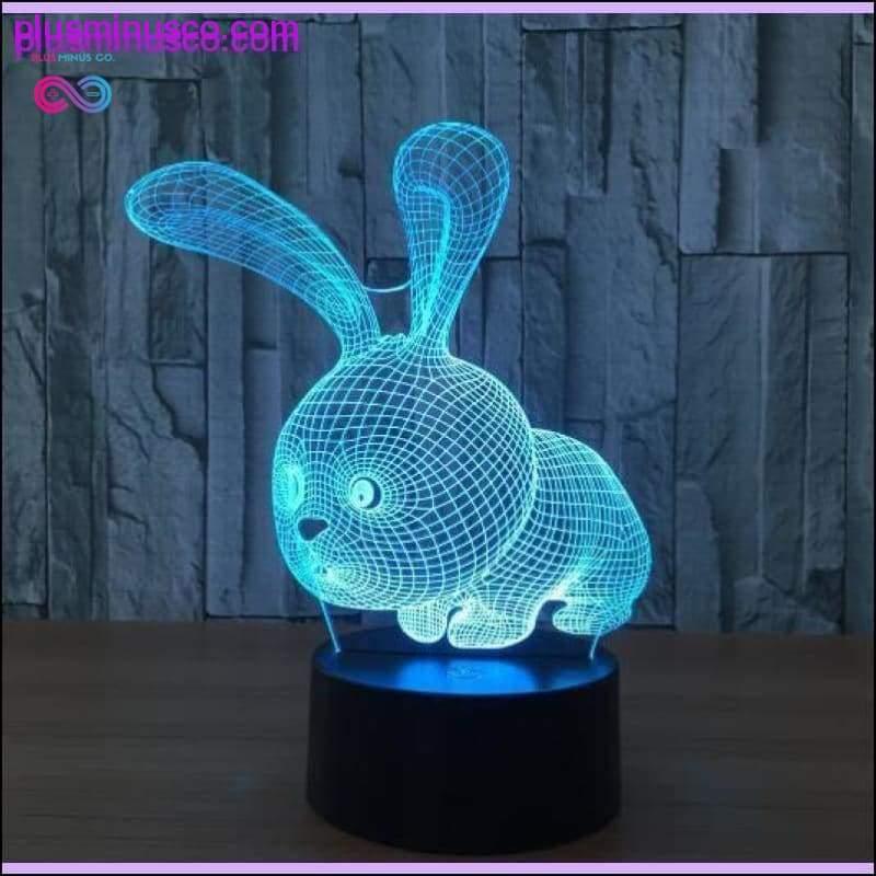 3D визуална илюзия Прозрачна акрилна LED нощна лампа цвят - plusminusco.com