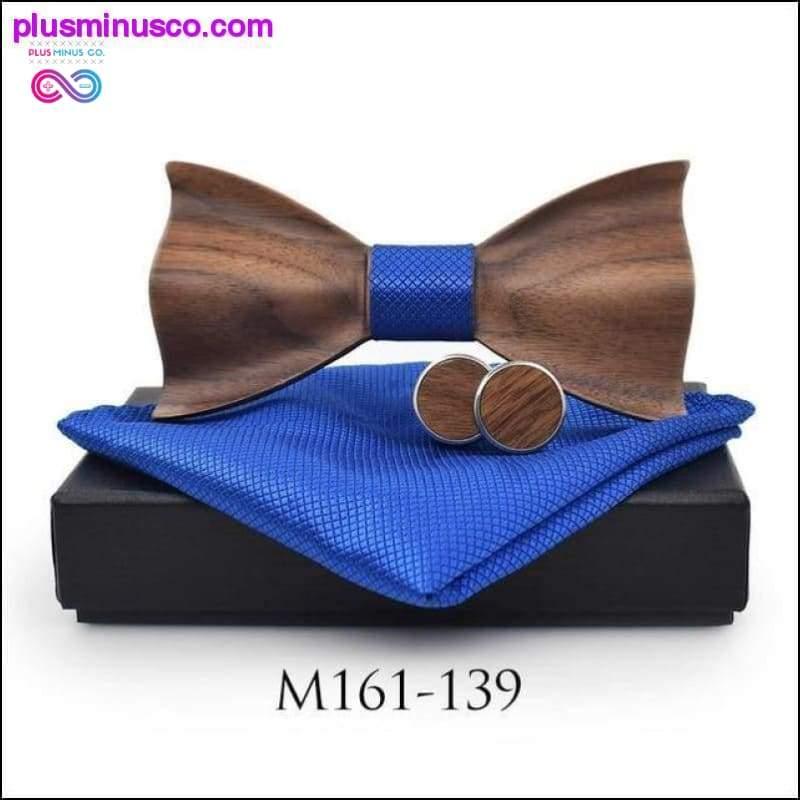 Cravatta in legno 3D Fazzoletto da taschino Gemelli Papillon in legno moda - plusminusco.com