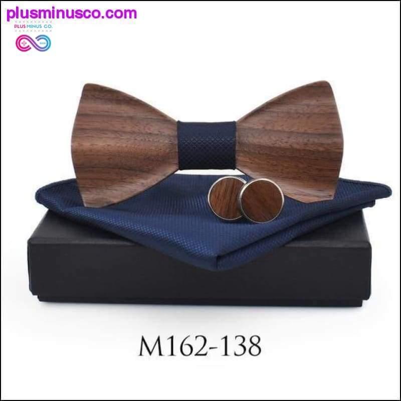 Cravatta in legno 3D Fazzoletto da taschino Gemelli Papillon in legno moda - plusminusco.com