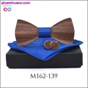 3D Деревянный галстук Нагрудный платок Запонки Модный деревянный галстук-бабочка - plusminusco.com