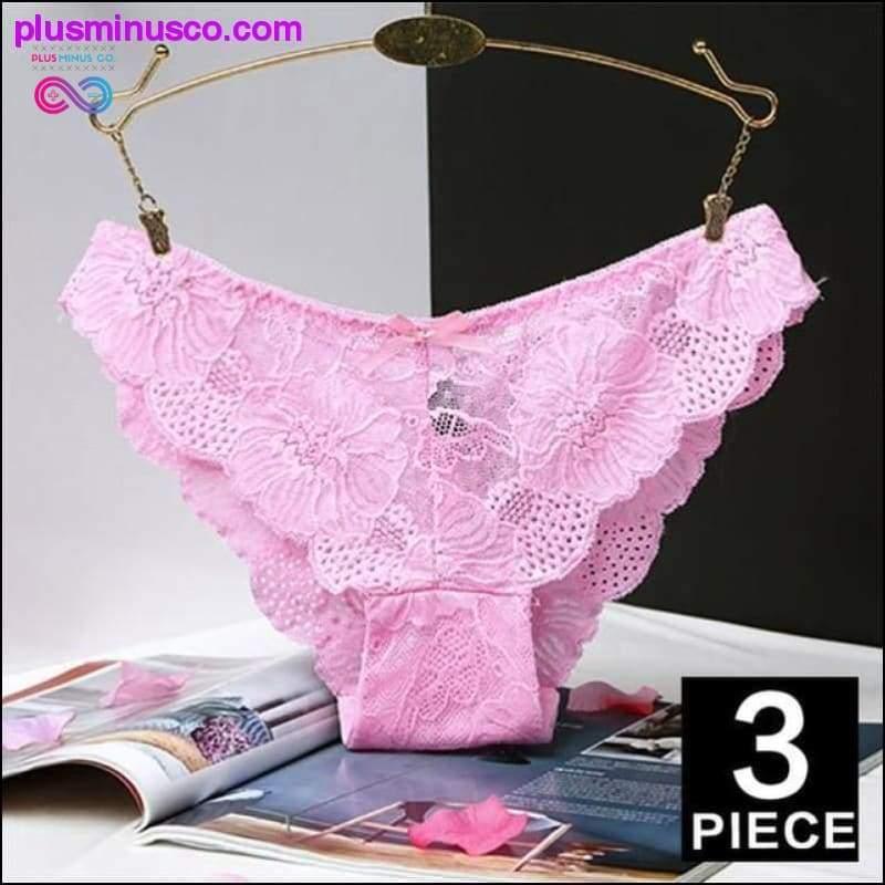3 pzas/lote bragas sexis ropa interior de mujer calzoncillos transparentes de encaje - plusminusco.com