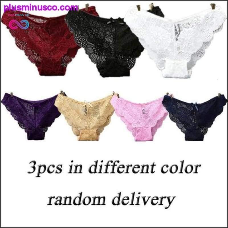 3pc/lot Sexy Panties Women Underwear Transparent Briefs Lace - plusminusco.com