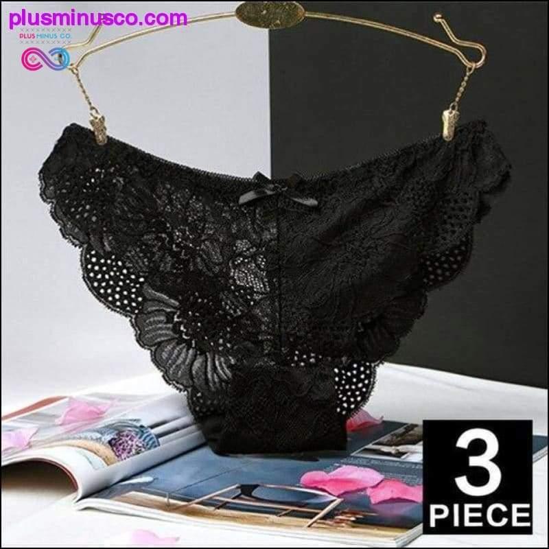 3pc/lot Sexy Panties Women Underwear Transparent Briefs Lace - plusminusco.com