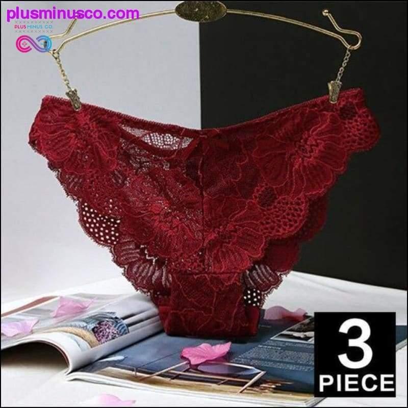 3pc/lot Sexy Panties Women Underwear Transparent Briefs Lace - plusminusco.com