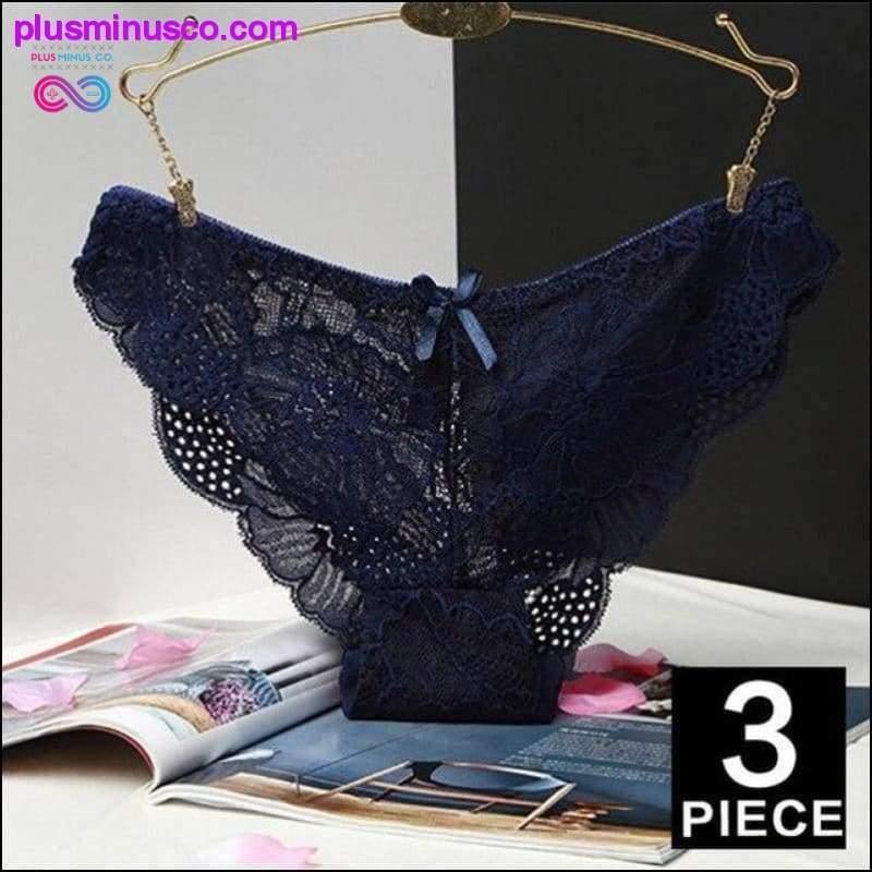 3pc/lot Sexy Panties Women Underwear Transparent Briefs Lace - plusminusco.com