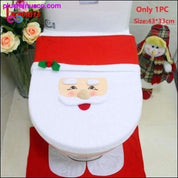3PCS Christmas Toilet Seat Cover and Rug Bathroom Set - plusminusco.com