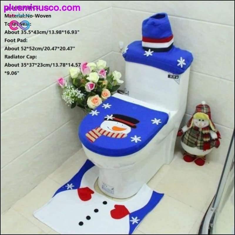 3PCS Christmas Toilet Seat Cover at Rug Banyo Set - plusminusco.com