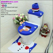 طقم سجادة وغطاء مقعد المرحاض لعيد الميلاد مكون من 3 قطع - plusminusco.com