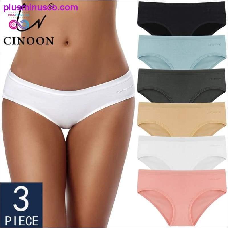 3PCS/Set Women's Panties Cotton Underwear Solid Color Briefs - plusminusco.com