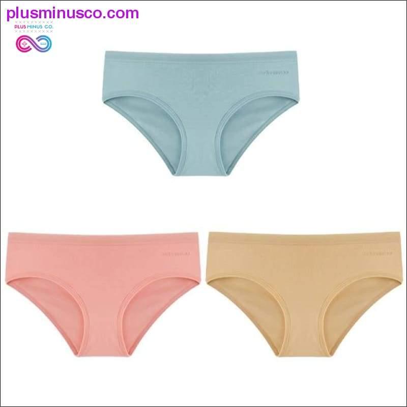 3PCS/Set Women's Panties Cotton Underwear Solid Color Briefs - plusminusco.com