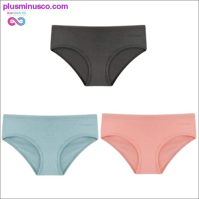 3PCS/Set Women's Panties Cotton Underwear Solid Color Briefs - plusminusco.com