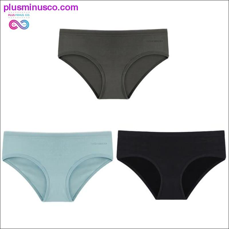 Комплект женских трусиков, хлопковое нижнее белье, однотонные трусы - plusminusco.com