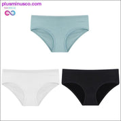 3PCS/Set Women's Panties Cotton Underwear Solid Color Briefs - plusminusco.com