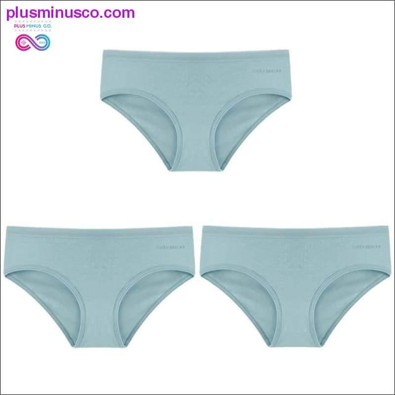 3PCS/Set Women's Panties Cotton Underwear Solid Color Briefs - plusminusco.com