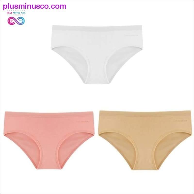 3PCS/Set Women's Panties Cotton Underwear Solid Color Briefs - plusminusco.com
