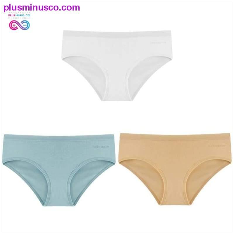 3PCS/Set Women's Panties Cotton Underwear Solid Color Briefs - plusminusco.com