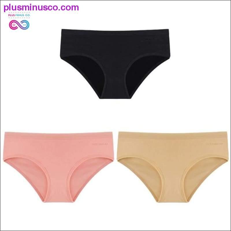 Комплект женских трусиков, хлопковое нижнее белье, однотонные трусы - plusminusco.com