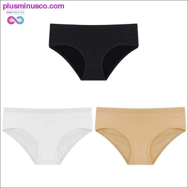 3PCS/Set Women's Panties Cotton Underwear Solid Color Briefs - plusminusco.com