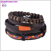 4-6PC Vintage Multilayer Leather Bracelet For Men Fashion - plusminusco.com