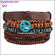Винтажный многослойный кожаный браслет для мужчин, 4–6 шт., мода - plusminusco.com