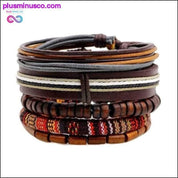 4–6-teiliges Vintage-Armband aus mehrschichtigem Leder für Herrenmode – plusminusco.com