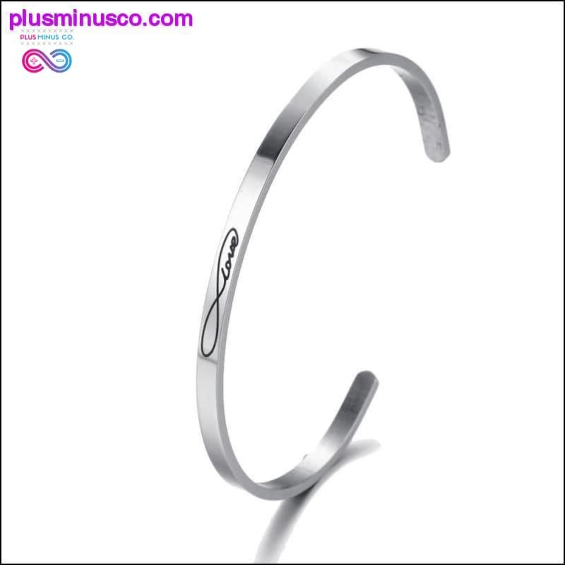 4mm Fashion Inspirational Bracelet Bangle "Love - plusminusco.com